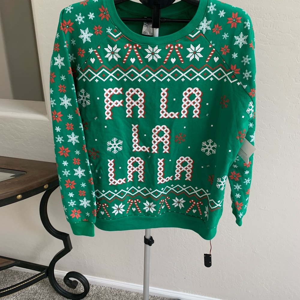 Freeze Festive Green Holiday light up Sweater.